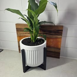 3D Printed Textured Planter Pot with Stand